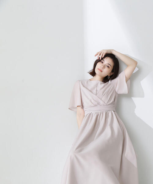 NATURAL BEAUTY BASIC(ナチュラルビューティーベーシック)の「◇カシュクールバックリボンワンピース(ワンピース・レディース・チャコールグレー/ベージュ/ダークブルー・P/S/SMALL/MEDIUM)」の21枚目の写真