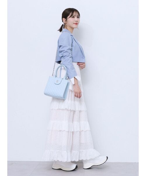 EATME(イートミー)の「ラッフルティアードロングスカート(スカート・レディース・オフホワイト/ブラック・FREE)」の19枚目の写真