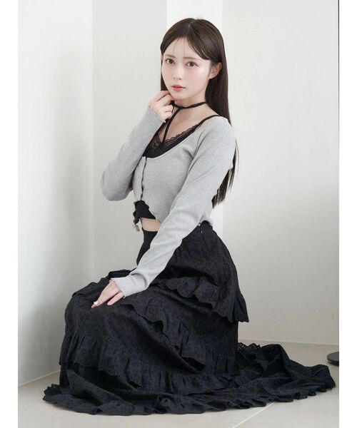 EATME（イートミー）の「ラッフルティアードロングスカート（スカート・レディース・オフホワイト/ブラック・FREE）」の20枚目の写真