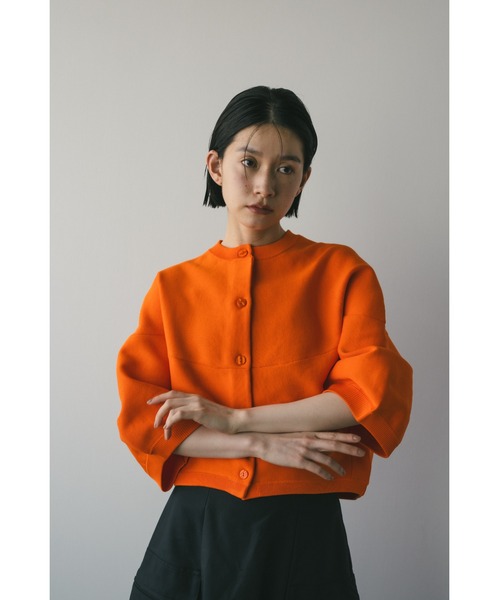 STYLEMIXER(スタイルミキサー)の「パネルフォルムカーディガン(カーディガン/ボレロ・レディース・アイボリー/ブラック/オレンジ・FREE)」の4枚目の写真