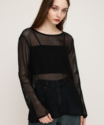 SLY | COTTON MESH 2WAY TOPS コットン メッシュ 2ウェイ トップス シアートップス(Tシャツ/カットソー)