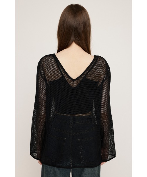 SLY（スライ）の「COTTON MESH 2WAY TOPS コットン メッシュ 2ウェイ トップス シアートップス（Tシャツ/カットソー・レディース・アイボリー/ブラック/ライトピンク・FREE）」の18枚目の写真