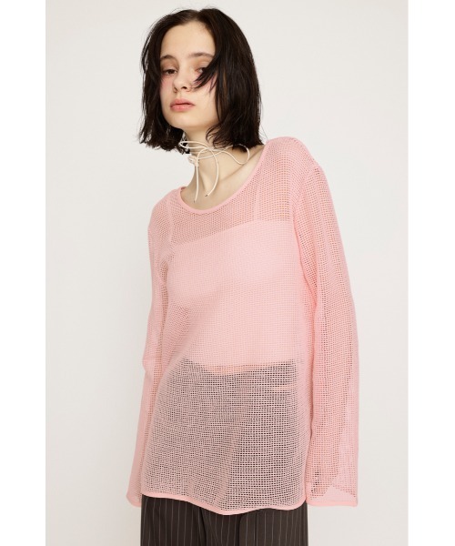 SLY（スライ）の「COTTON MESH 2WAY TOPS コットン メッシュ 2ウェイ トップス シアートップス（Tシャツ/カットソー・レディース・アイボリー/ブラック/ライトピンク・FREE）」の21枚目の写真