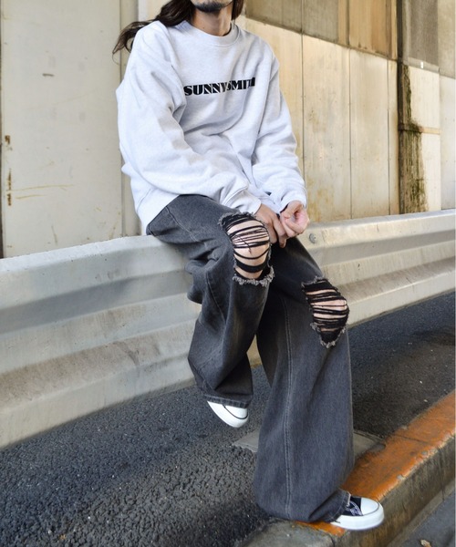 Sunny Smith(サニースミス)の「【SUNNY SMITH】12.7オンス ヘビーウェイトパームツリープリント裏毛トレーナー(CP)(スウェット・メンズ・アッシュ/ブラック・XL/L)」の20枚目の写真