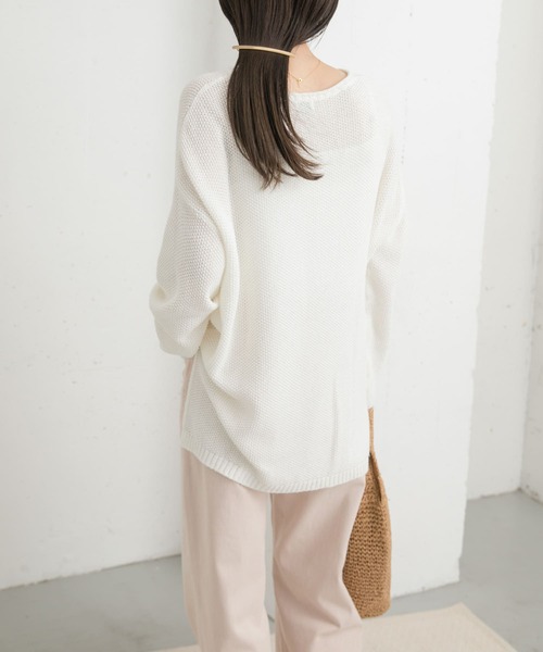 URBAN RESEARCH DOORS（アーバンリサーチドアーズ）の「ペーパーヤーンニュアンスニット（ニット/セーター・レディース・オフホワイト/ベージュ/イエロー・MEDIUM）」の8枚目の写真