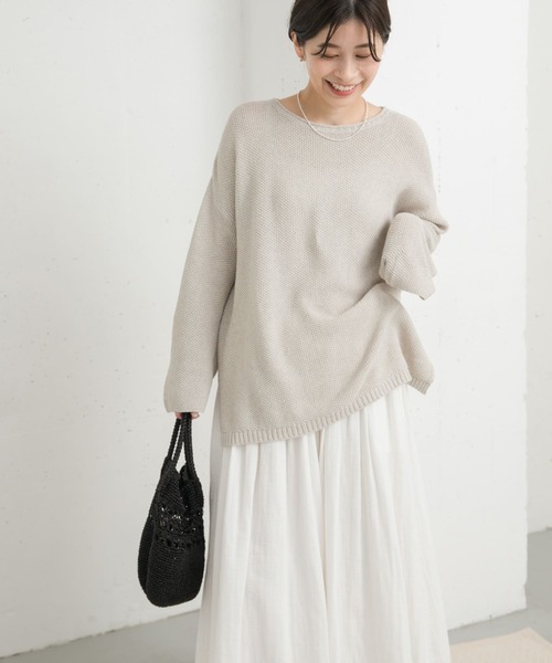 URBAN RESEARCH DOORS（アーバンリサーチドアーズ）の「ペーパーヤーンニュアンスニット（ニット/セーター・レディース・オフホワイト/ベージュ/イエロー・MEDIUM）」の19枚目の写真