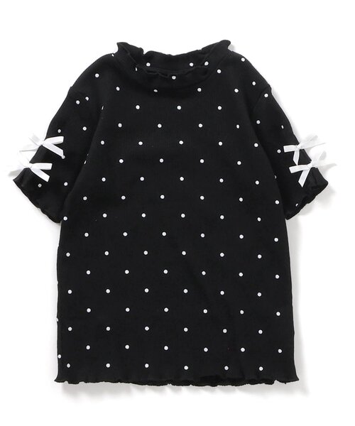 apres les cours（アプレレクール）の「【WEB限定】袖リボン半袖Tシャツ（Tシャツ/カットソー・キッズ・ミント/アイボリー/ブラック・120/110/100/90/80/140/130）」の9枚目の写真