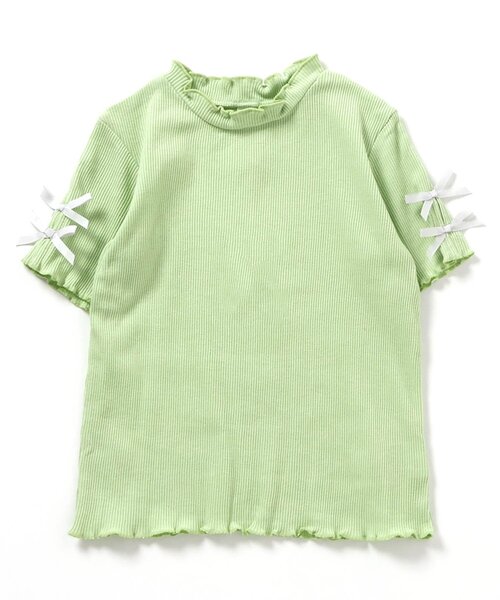 apres les cours（アプレレクール）の「【WEB限定】袖リボン半袖Tシャツ（Tシャツ/カットソー・キッズ・ミント/アイボリー/ブラック・120/110/100/90/80/140/130）」の11枚目の写真