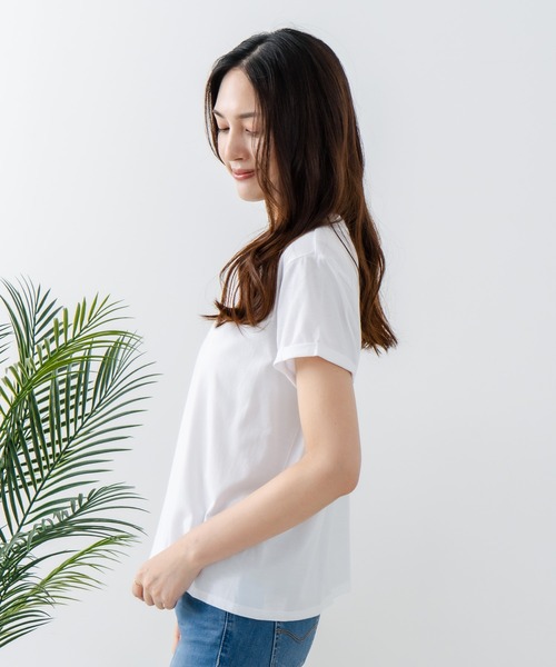 HANES(ヘインズ)の「【Hanes/ヘインズ】キャップスリーブTシャツ(Tシャツ/カットソー・レディース・ブラック/ホワイト/グレー・FREE)」の22枚目の写真