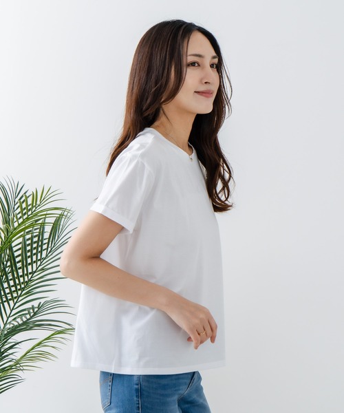 HANES(ヘインズ)の「【Hanes/ヘインズ】キャップスリーブTシャツ(Tシャツ/カットソー・レディース・ブラック/ホワイト/グレー・FREE)」の20枚目の写真