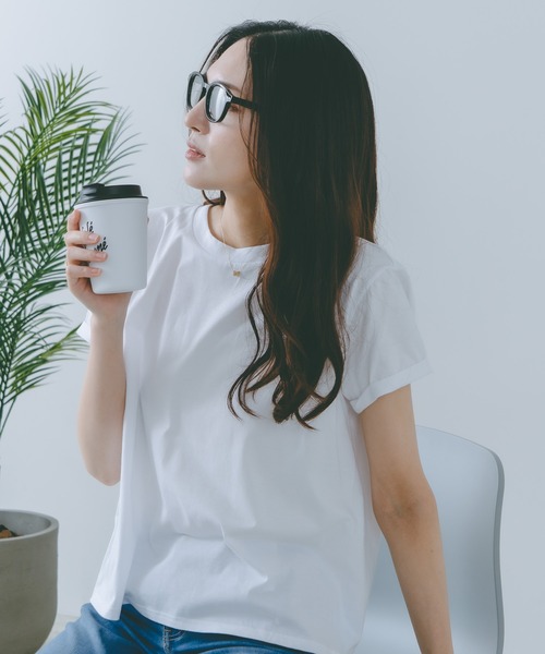 HANES(ヘインズ)の「【Hanes/ヘインズ】キャップスリーブTシャツ(Tシャツ/カットソー・レディース・ブラック/ホワイト/グレー・FREE)」の14枚目の写真