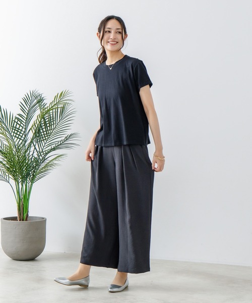 HANES(ヘインズ)の「【Hanes/ヘインズ】キャップスリーブTシャツ(Tシャツ/カットソー・レディース・ブラック/ホワイト/グレー・FREE)」の13枚目の写真