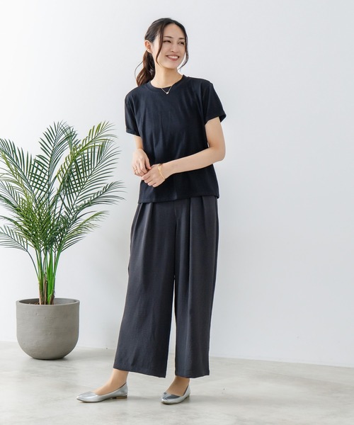 HANES(ヘインズ)の「【Hanes/ヘインズ】キャップスリーブTシャツ(Tシャツ/カットソー・レディース・ブラック/ホワイト/グレー・FREE)」の12枚目の写真