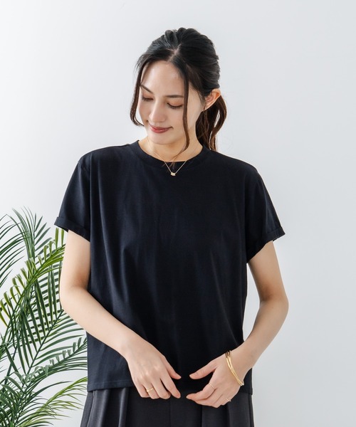 HANES(ヘインズ)の「【Hanes/ヘインズ】キャップスリーブTシャツ(Tシャツ/カットソー・レディース・ブラック/ホワイト/グレー・FREE)」の10枚目の写真