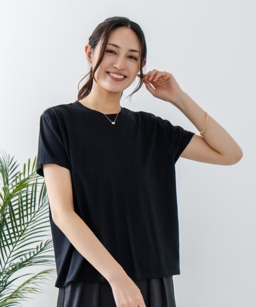 HANES(ヘインズ)の「【Hanes/ヘインズ】キャップスリーブTシャツ(Tシャツ/カットソー・レディース・ブラック/ホワイト/グレー・FREE)」の9枚目の写真