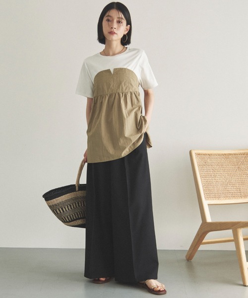 Doux archives(ドゥアルシーヴ)の「カットドッキングペプラムトップス(Tシャツ/カットソー・レディース・ベージュ/ブラック/チャコールグレー/ブラウン・38)」の17枚目の写真