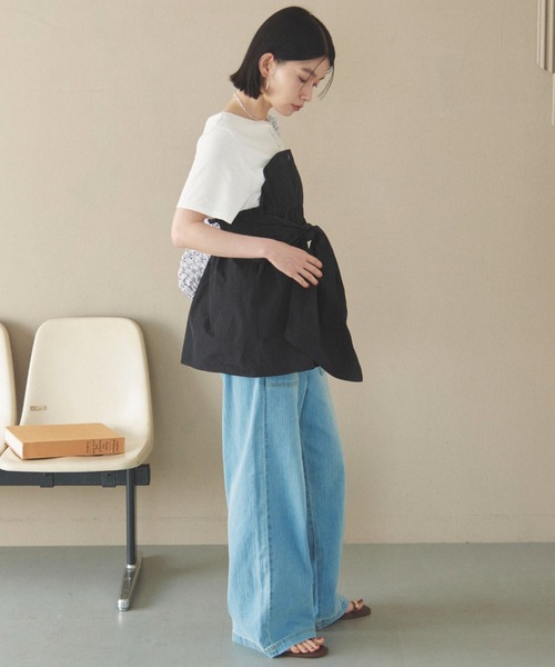 Doux archives(ドゥアルシーヴ)の「カットドッキングペプラムトップス(Tシャツ/カットソー・レディース・ベージュ/ブラック/チャコールグレー/ブラウン・38)」の6枚目の写真