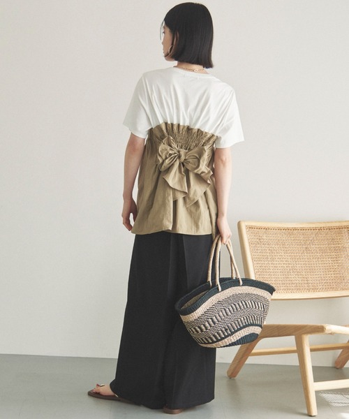 セール】カットドッキングペプラムトップス（Tシャツ/カットソー