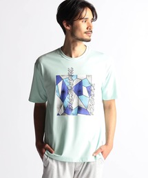 NICOLE CLUB FOR MEN | ステンドグラスプリント・ロゴ刺繍半袖Ｔシャツ(Tシャツ/カットソー)