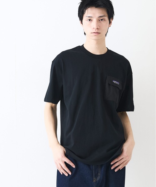 ragged mountain(ラギットマウンテン)の「【RAGGED MOUNTAIN:ラギットマウンテン】布帛ポケット付 Tシャツ 半袖 オーバーサイズ(Tシャツ/カットソー・メンズ・ホワイト/ブラック/グレイッシュブルー/パープル/ベージュ・MEDIUM/LARGE/X-LARGE)」の12枚目の写真