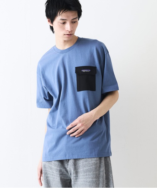 ragged mountain(ラギットマウンテン)の「【RAGGED MOUNTAIN:ラギットマウンテン】布帛ポケット付 Tシャツ 半袖 オーバーサイズ(Tシャツ/カットソー・メンズ・ホワイト/ブラック/グレイッシュブルー/パープル/ベージュ・MEDIUM/LARGE/X-LARGE)」の21枚目の写真
