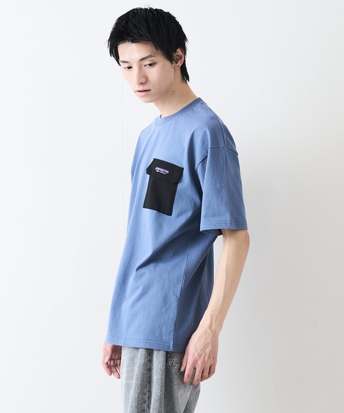 ragged mountain(ラギットマウンテン)の「【RAGGED MOUNTAIN:ラギットマウンテン】布帛ポケット付 Tシャツ 半袖 オーバーサイズ(Tシャツ/カットソー・メンズ・ホワイト/ブラック/グレイッシュブルー/パープル/ベージュ・MEDIUM/LARGE/X-LARGE)」の22枚目の写真