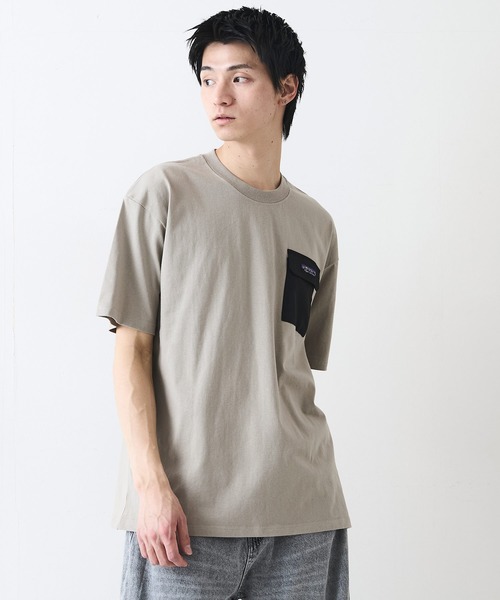 ragged mountain(ラギットマウンテン)の「【RAGGED MOUNTAIN:ラギットマウンテン】布帛ポケット付 Tシャツ 半袖 オーバーサイズ(Tシャツ/カットソー・メンズ・ホワイト/ブラック/グレイッシュブルー/パープル/ベージュ・MEDIUM/LARGE/X-LARGE)」の16枚目の写真