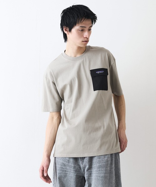 ragged mountain(ラギットマウンテン)の「【RAGGED MOUNTAIN:ラギットマウンテン】布帛ポケット付 Tシャツ 半袖 オーバーサイズ(Tシャツ/カットソー・メンズ・ホワイト/ブラック/グレイッシュブルー/パープル/ベージュ・MEDIUM/LARGE/X-LARGE)」の17枚目の写真