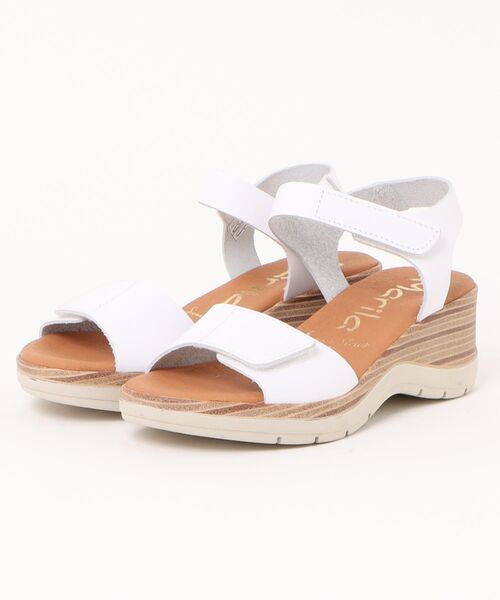 inter-chaussures(インターショシュール)の「【Marila】ラウンドトウウエッジソールサンダル(E52110)(サンダル・レディース・イエロー/ホワイト・36/37/38/39/35)」の6枚目の写真