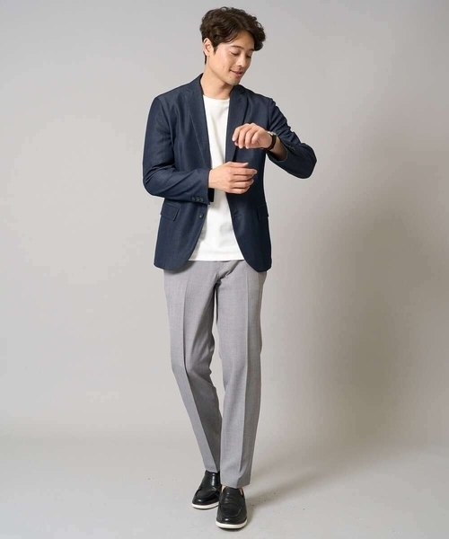 a.v.v（アーヴェヴェ）の「【洗濯機で洗える/ストレッチ】メランジストレッチイージースラックス（その他パンツ・メンズ・グレー/ネイビー・48/50/46）」の3枚目の写真