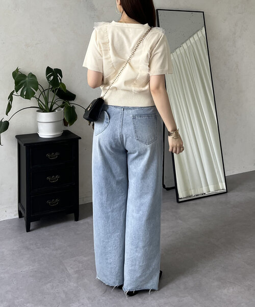 prose verse（プロズヴェール）の「半袖チュールフリルカーディガン（カーディガン/ボレロ・レディース・アイボリー/ブラック・MEDIUM/LARGE）」の16枚目の写真