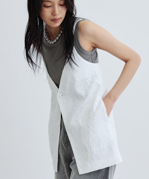 GALLEST（ギャレスト）の「キャミソールジレ（ベスト・レディース・ブラック/ホワイト・38）」の12枚目の写真