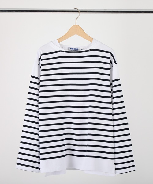MONT KEMMEL(モンケメル)の「MONT KEMMEL バスクボーダーシャツ(Tシャツ/カットソー・レディース・ホワイト/ブラック/ネイビー/ピンク/ブルー・40/42/36)」の1枚目の写真