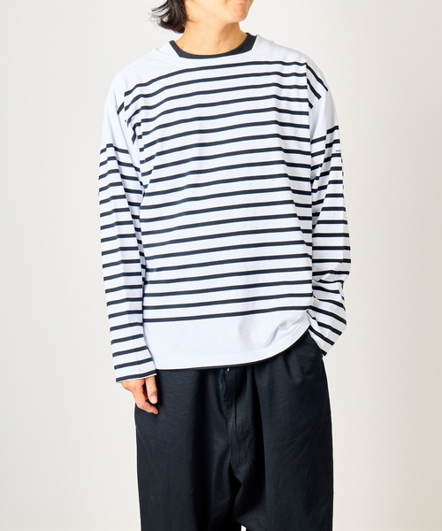 MONT KEMMEL(モンケメル)の「MONT KEMMEL バスクボーダーシャツ(Tシャツ/カットソー・レディース・ホワイト/ブラック/ネイビー/ピンク/ブルー・40/42/36)」の15枚目の写真