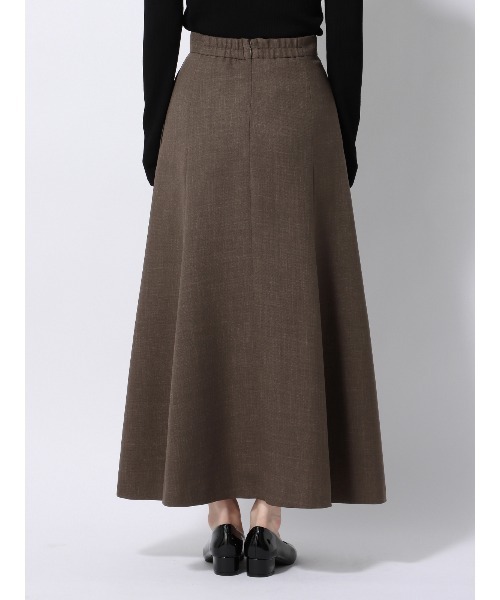 SUIT SQUARE（スーツスクエア）の「ロングフレアスカート ウォッシャブル ストレッチ フルーフィエステル 織柄（スカート・レディース・ベージュ系/ブラウン系・38(9号)/40(11号)）」の6枚目の写真