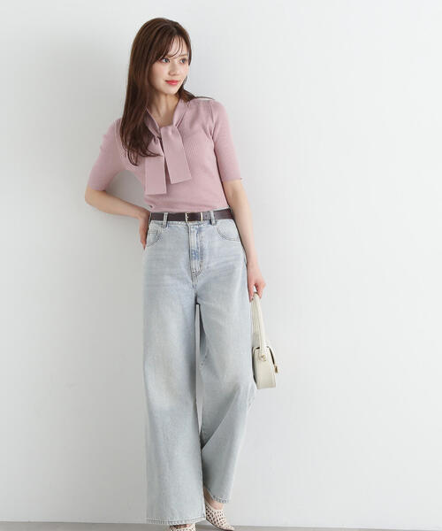 PROPORTION BODY DRESSING（プロポーションボディドレッシング）の「パール付きボウタイニット / 1215170512（ニット/セーター・レディース・ピンク/ネイビー/ホワイト・SMALL/MEDIUM）」の12枚目の写真