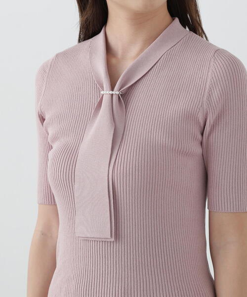 PROPORTION BODY DRESSING（プロポーションボディドレッシング）の「パール付きボウタイニット / 1215170512（ニット/セーター・レディース・ピンク/ネイビー/ホワイト・SMALL/MEDIUM）」の16枚目の写真