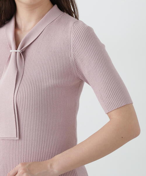 PROPORTION BODY DRESSING（プロポーションボディドレッシング）の「パール付きボウタイニット / 1215170512（ニット/セーター・レディース・ピンク/ネイビー/ホワイト・SMALL/MEDIUM）」の17枚目の写真