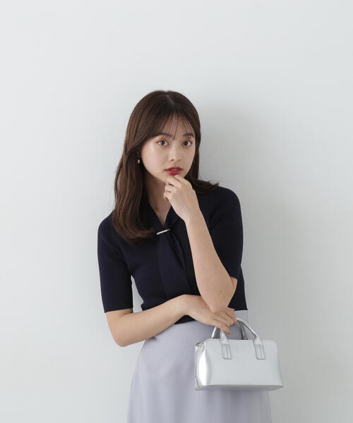 PROPORTION BODY DRESSING（プロポーションボディドレッシング）の「パール付きボウタイニット / 1215170512（ニット/セーター・レディース・ピンク/ネイビー/ホワイト・SMALL/MEDIUM）」の21枚目の写真