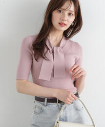 PROPORTION BODY DRESSING | パール付きボウタイニット / 1215170512(ニット/セーター)