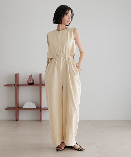 LOWRYS FARM(ローリーズファーム)の「バックリボンオールインワン 323525(サロペット/オーバーオール・レディース・チャコールグレー/アイボリー/ブラック/ベージュ系その他・FREE)」の4枚目の写真