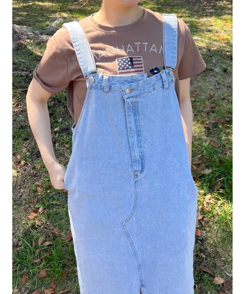 SM2(エスエムツー)の「アシメサロペットジャンスカ(ワンピース・レディース・カーキ/サックスブルー/オフホワイト/ネイビー・F)」の6枚目の写真