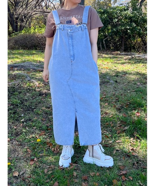 SM2(エスエムツー)の「アシメサロペットジャンスカ(ワンピース・レディース・カーキ/サックスブルー/オフホワイト/ネイビー・F)」の7枚目の写真