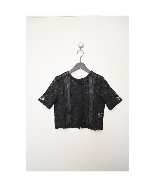 r.（アールドット）の「レース×メッシュ　トップス（Tシャツ/カットソー・レディース・ブラック/ホワイト・フリー）」の22枚目の写真