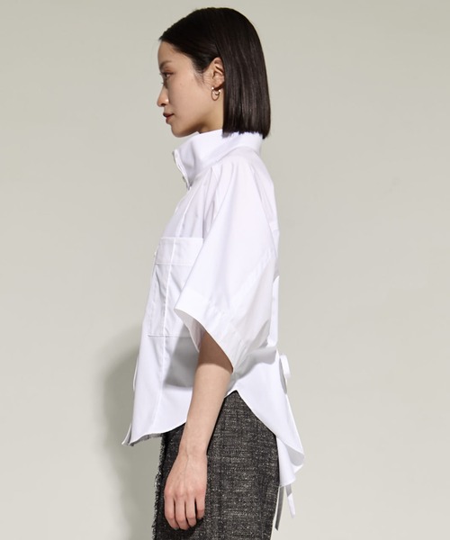 STUDIOUS(ステュディオス)の「【STUDIOUS/ステュディオス】2way Collar Cotton Shirt/コットンシャツ(シャツ/ブラウス・レディース・ブラック/サックスブルー/ホワイト・FREE)」の19枚目の写真