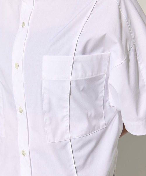 セール】【STUDIOUS/ステュディオス】2way Collar Cotton Shirt
