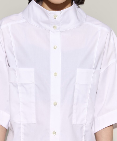 STUDIOUS(ステュディオス)の「【STUDIOUS/ステュディオス】2way Collar Cotton Shirt/コットンシャツ(シャツ/ブラウス・レディース・ブラック/サックスブルー/ホワイト・FREE)」の21枚目の写真