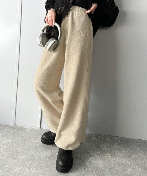 Java（ジャバ）の「《JaVaジャバコラボ》ぬくぬく暖か。裾ドロストロゴ刺繍ミックスフリースパンツ（スウェットパンツ・メンズ・グレー/ベージュ/ブラウン・MEDIUM/SMALL/X-LARGE/LARGE）」の3枚目の写真