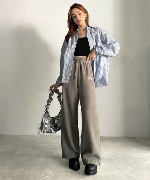 Java（ジャバ）の「《JaVaジャバコラボ》ぬくぬく暖か。裾ドロストロゴ刺繍ミックスフリースパンツ（スウェットパンツ・メンズ・グレー/ベージュ/ブラウン・MEDIUM/SMALL/X-LARGE/LARGE）」の11枚目の写真