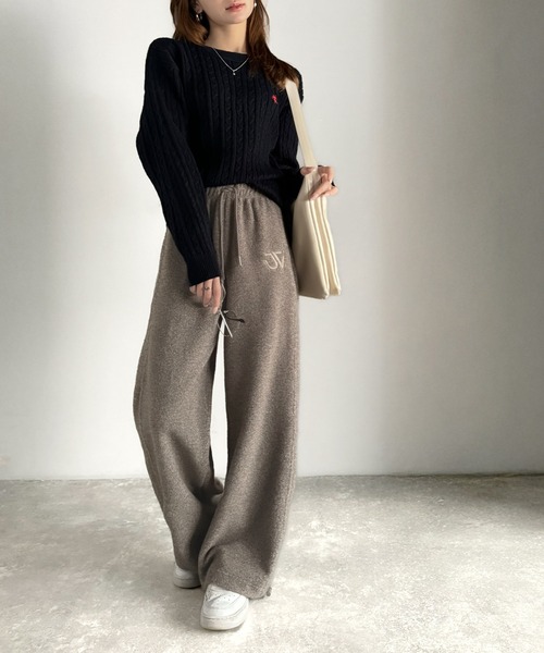 Java（ジャバ）の「《JaVaジャバコラボ》ぬくぬく暖か。裾ドロストロゴ刺繍ミックスフリースパンツ（スウェットパンツ・メンズ・グレー/ベージュ/ブラウン・MEDIUM/SMALL/X-LARGE/LARGE）」の16枚目の写真